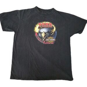 Vintage 90s Flame Harley Davidson New Millennium T-Shirt Size XL USA Eagle